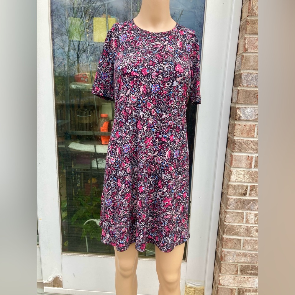 Retro Floral Black/Blue/Pink/Purple BCBGGeneration Shift Dress